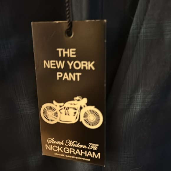 Blue Dress Pants with Straight Leg Design - Picture 4 of 5